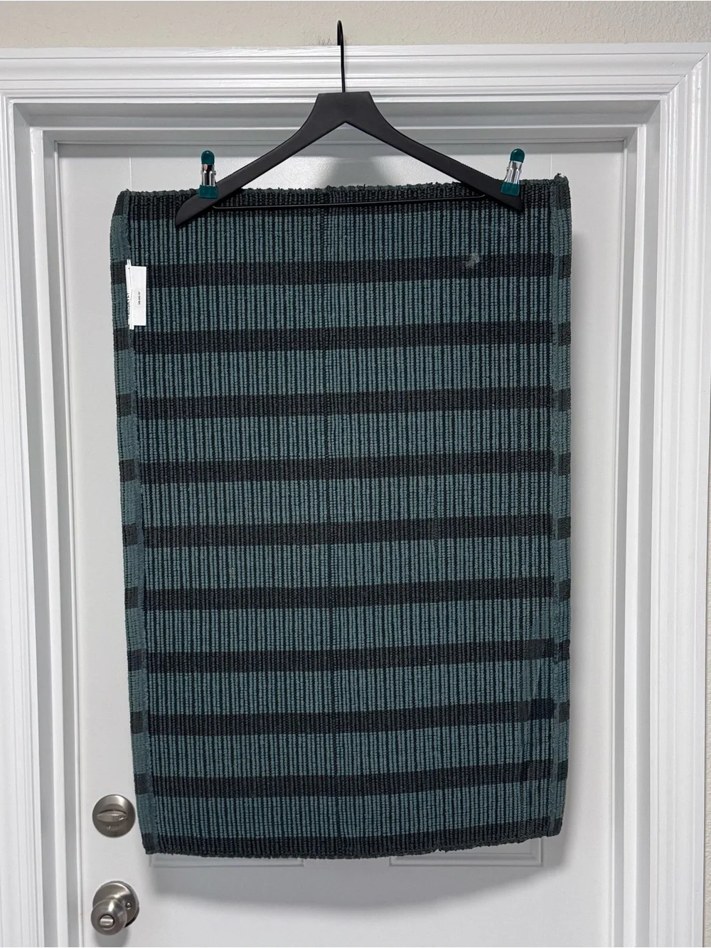 IKEA VAGSKYLT Striped Doormat Blue-Green Black Rug